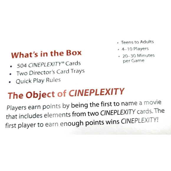 Cineplexity Party Game Where Movie Fans Connect Teens to Adult COMPLETE - Picture 7 of 9
